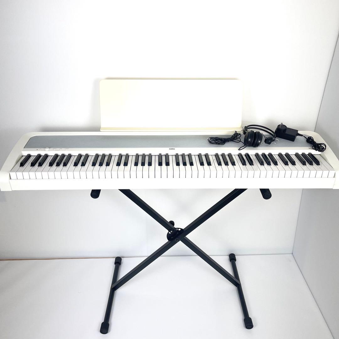 KORG B2 88鍵電子ピアノ 白 2021年製 （譜面台・ヘッドホン付）