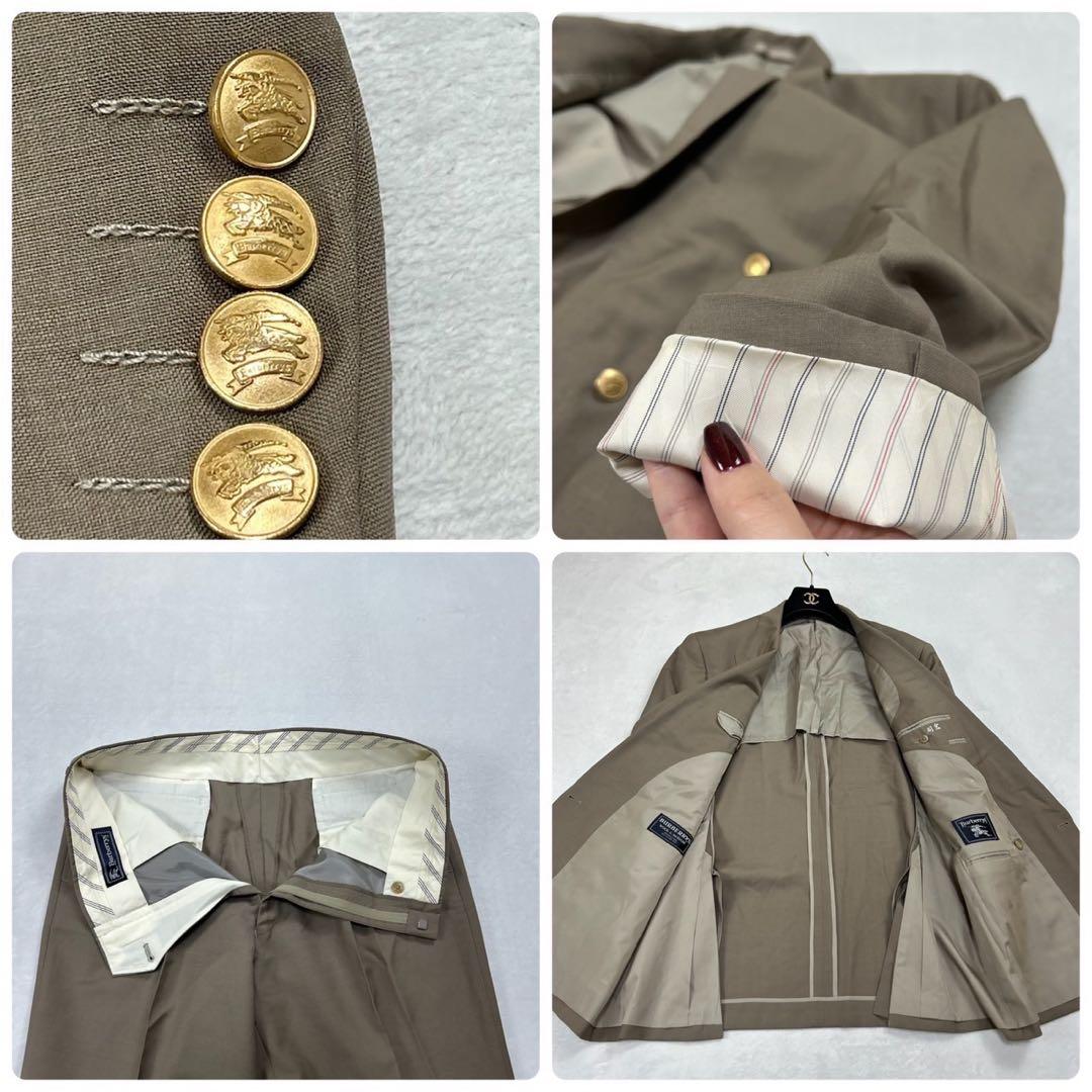 I284 XL バーバリー モヘア混 スーツ上下 ベージュ メンズ