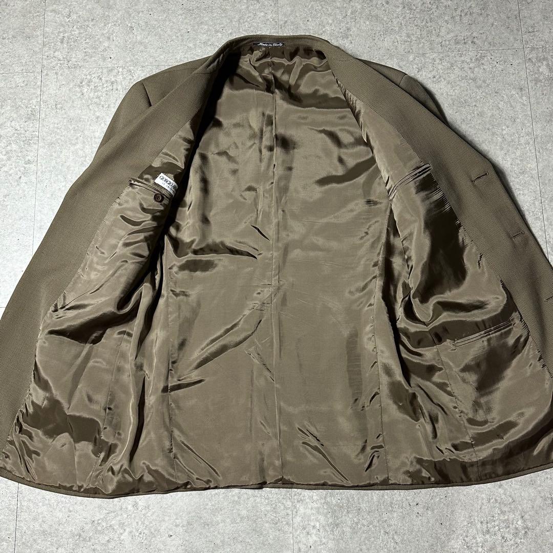 90s 美品 Giorgio Armani ウール ベージュ ストライプ