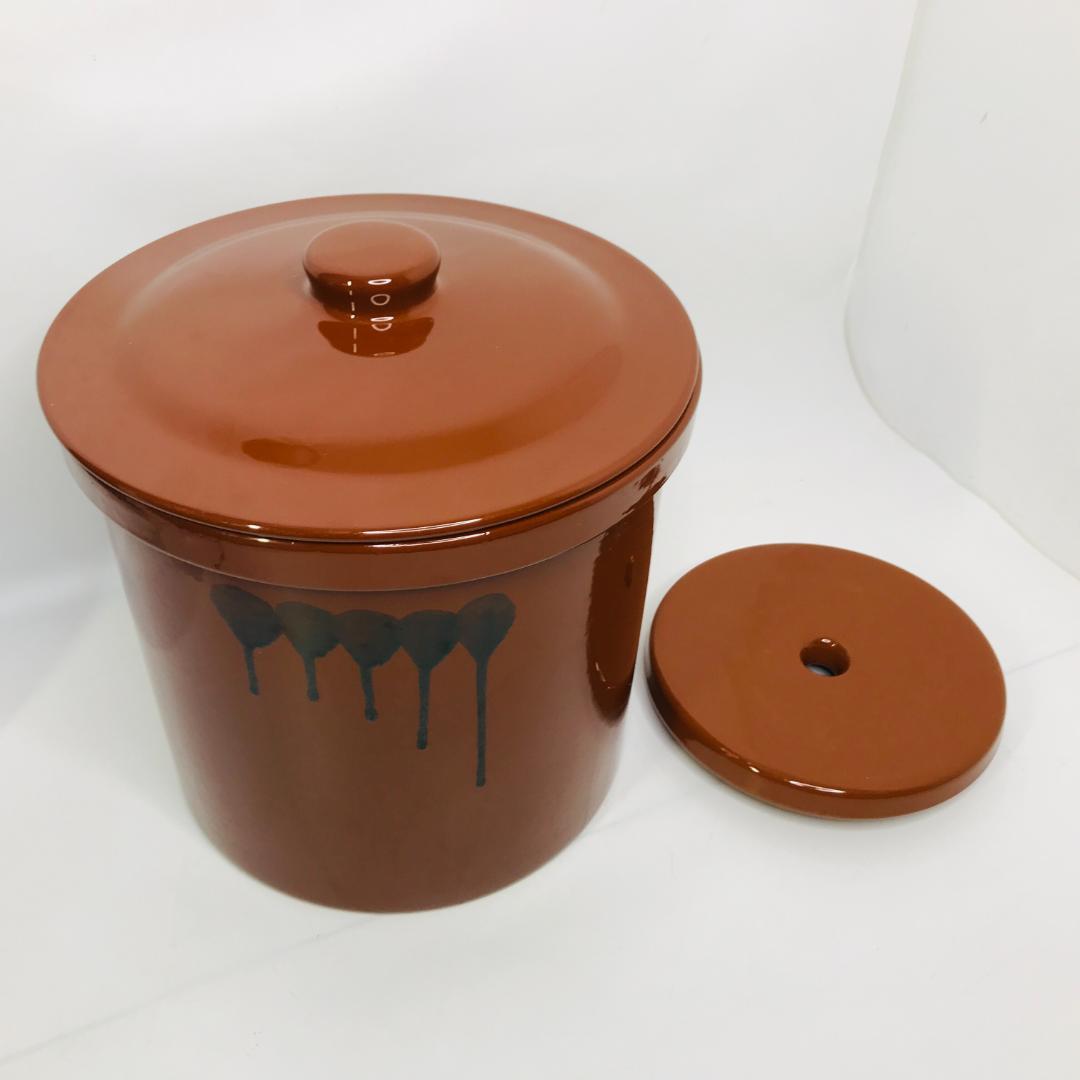 【匿名配送、送料無料】 常滑焼　久松窯　オトシ蓋（重石）付　切立8号