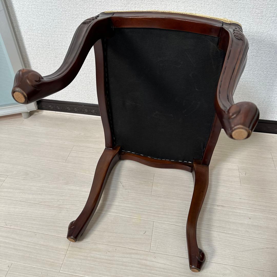 展示品 イタリア スツール オットマン チェア 猫脚 腰掛け ロココ調 i1※
