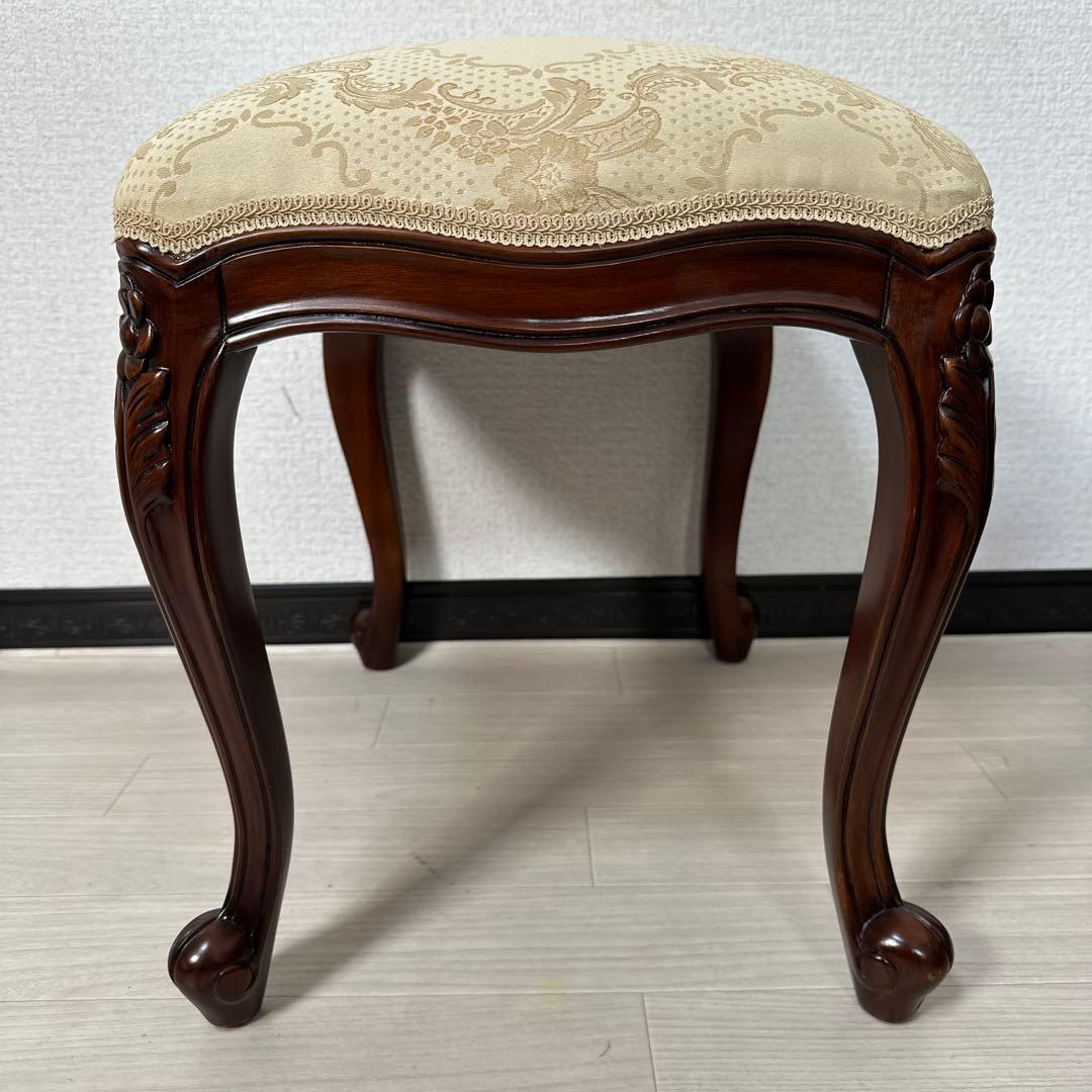 展示品 イタリア スツール オットマン チェア 猫脚 腰掛け ロココ調 i1※