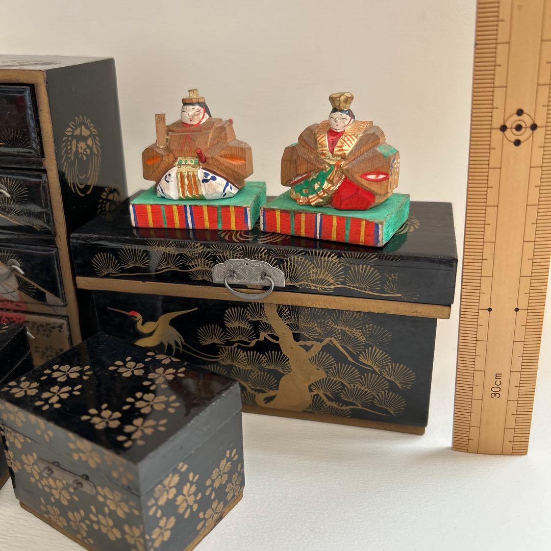 雛道具　一刀彫　雛道具　三ツ揃　お雛様