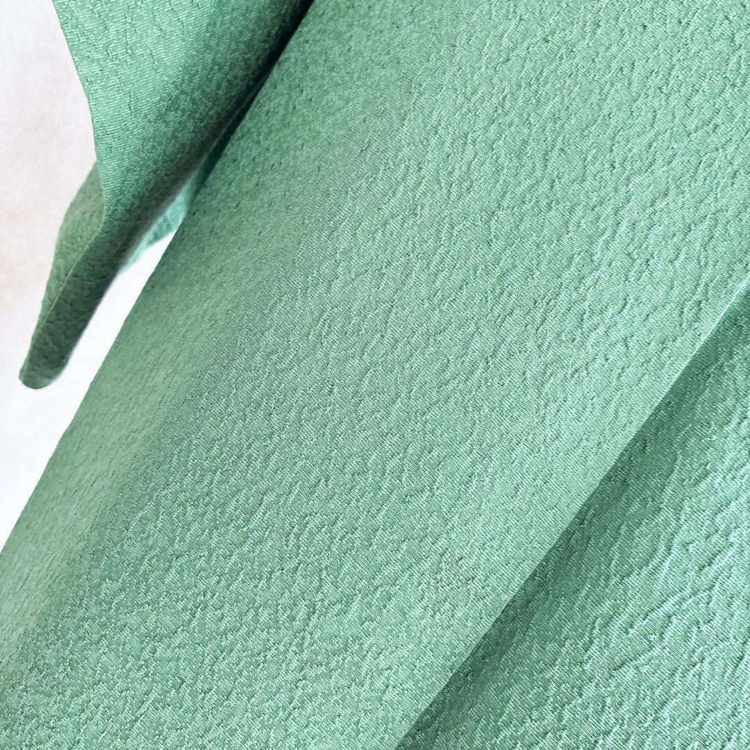 色無地　フルセット　着物　正絹　トールサイズ　緑　卒業式　入学式　N2