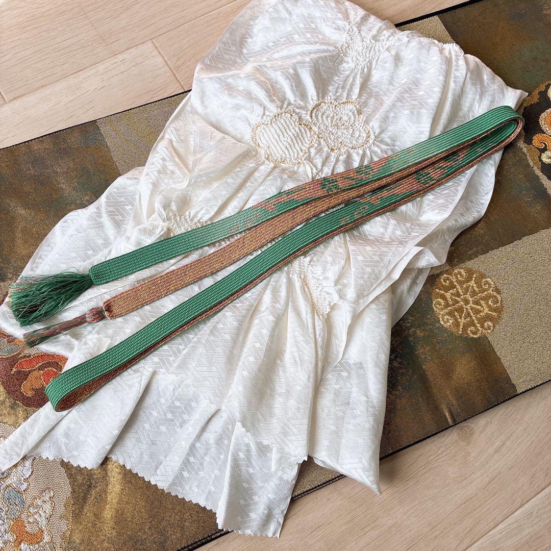 色無地　フルセット　着物　正絹　トールサイズ　緑　卒業式　入学式　N2