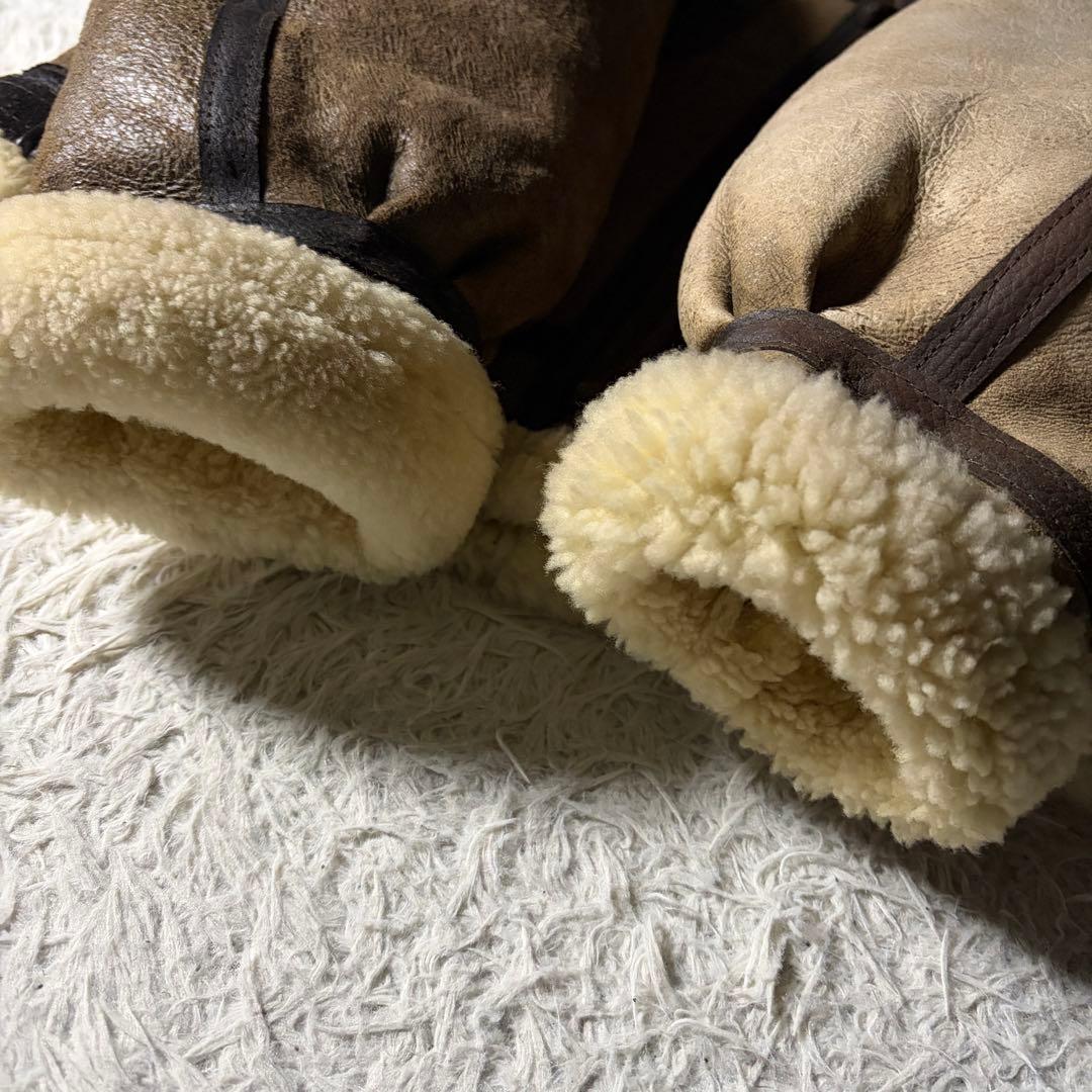 【米国製】AVIREXフライトジャケットB-3 ムートン　羊革　ブラウン　38