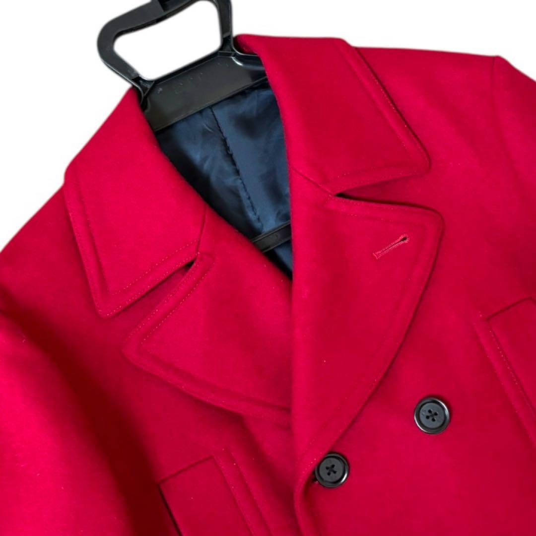 【美品】PSポールスミスPaul Smith★カシミヤ★花柄★Pコート M 赤