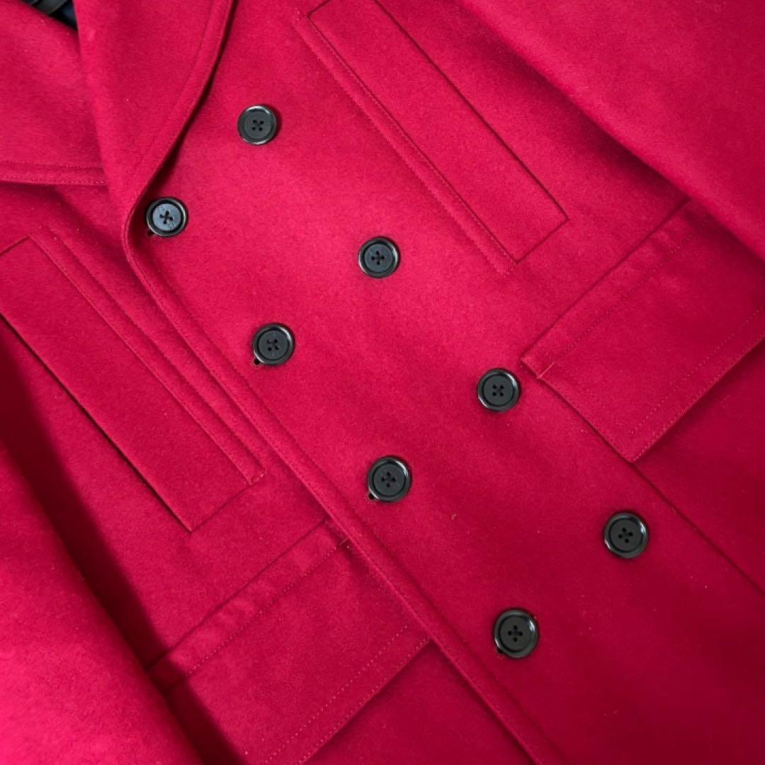 【美品】PSポールスミスPaul Smith★カシミヤ★花柄★Pコート M 赤