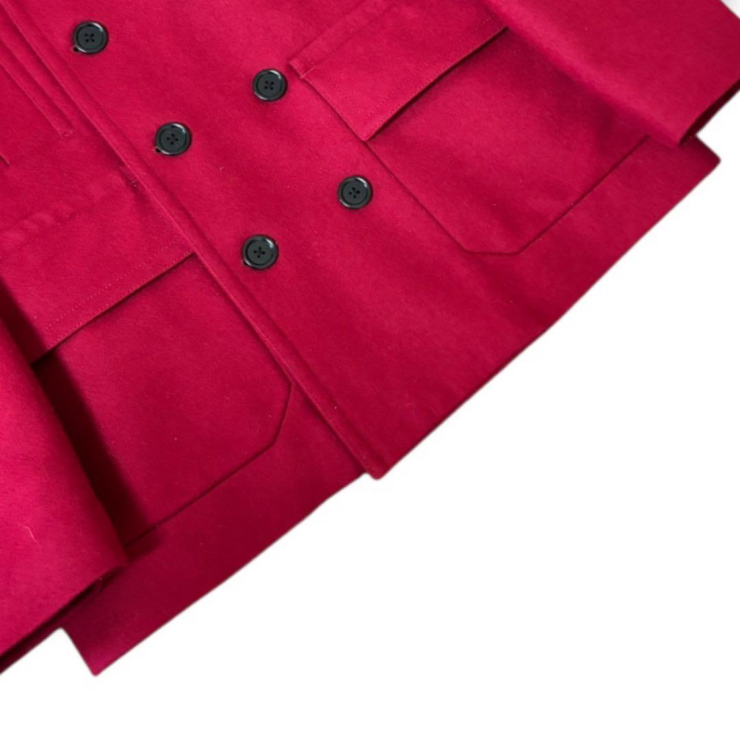 【美品】PSポールスミスPaul Smith★カシミヤ★花柄★Pコート M 赤