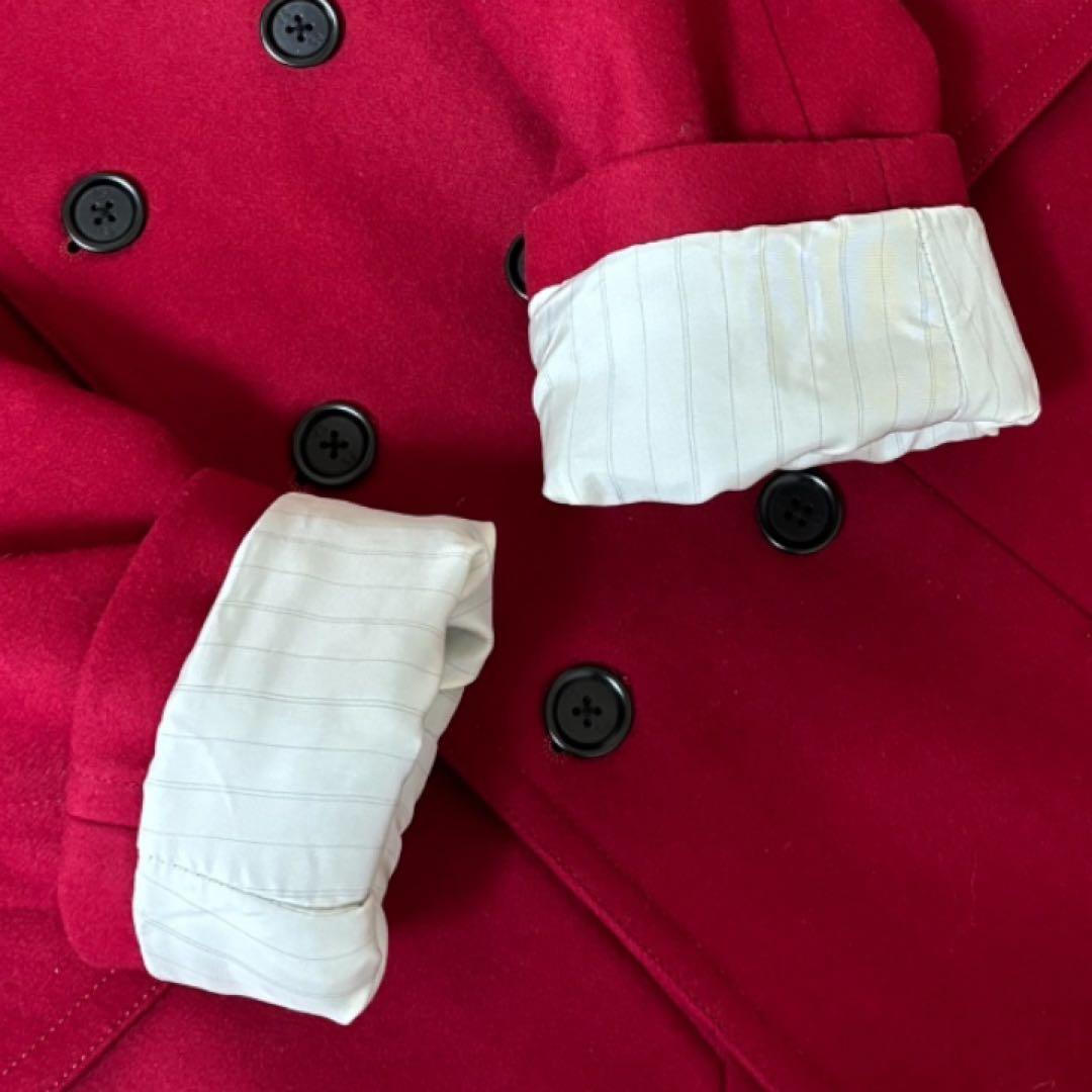 【美品】PSポールスミスPaul Smith★カシミヤ★花柄★Pコート M 赤