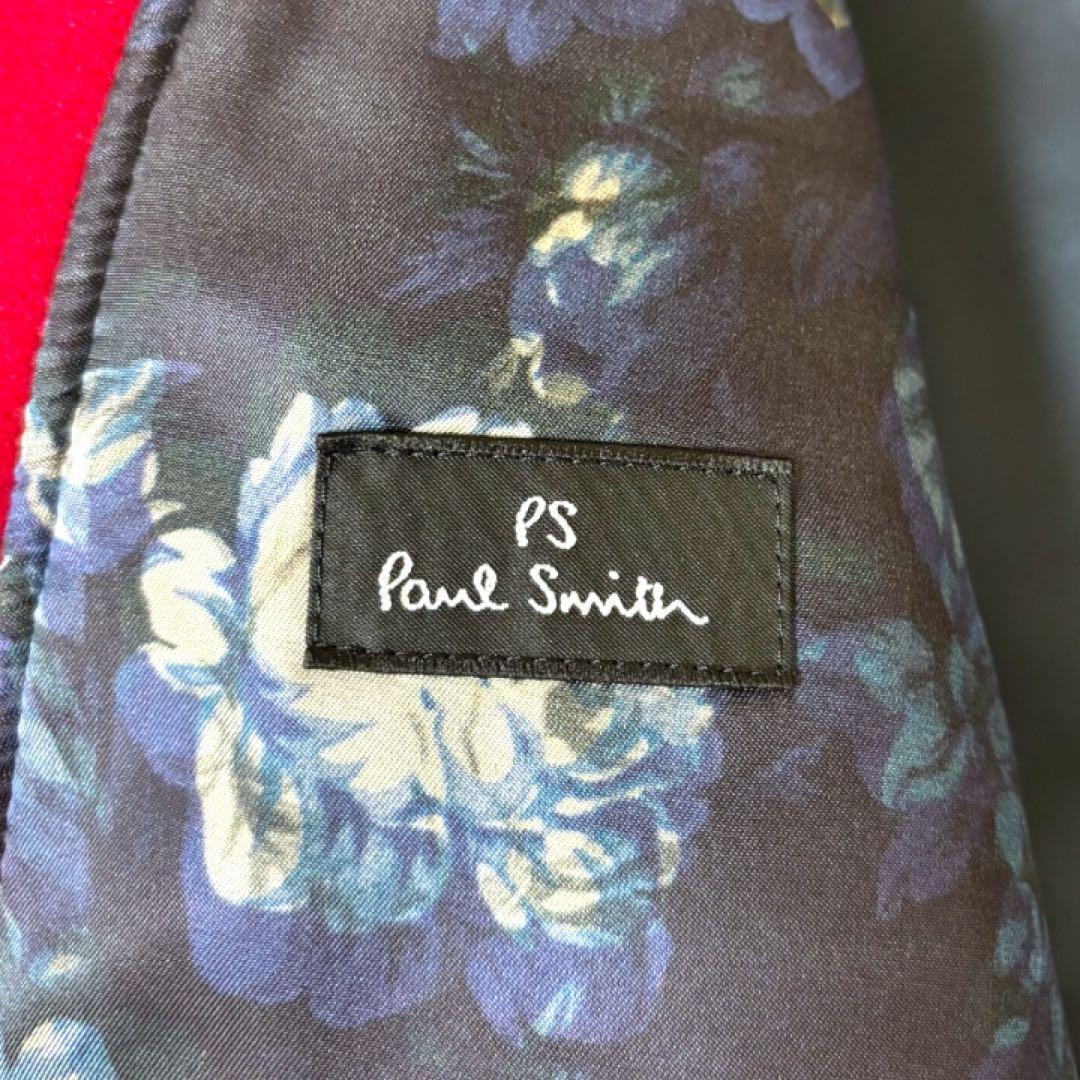 【美品】PSポールスミスPaul Smith★カシミヤ★花柄★Pコート M 赤