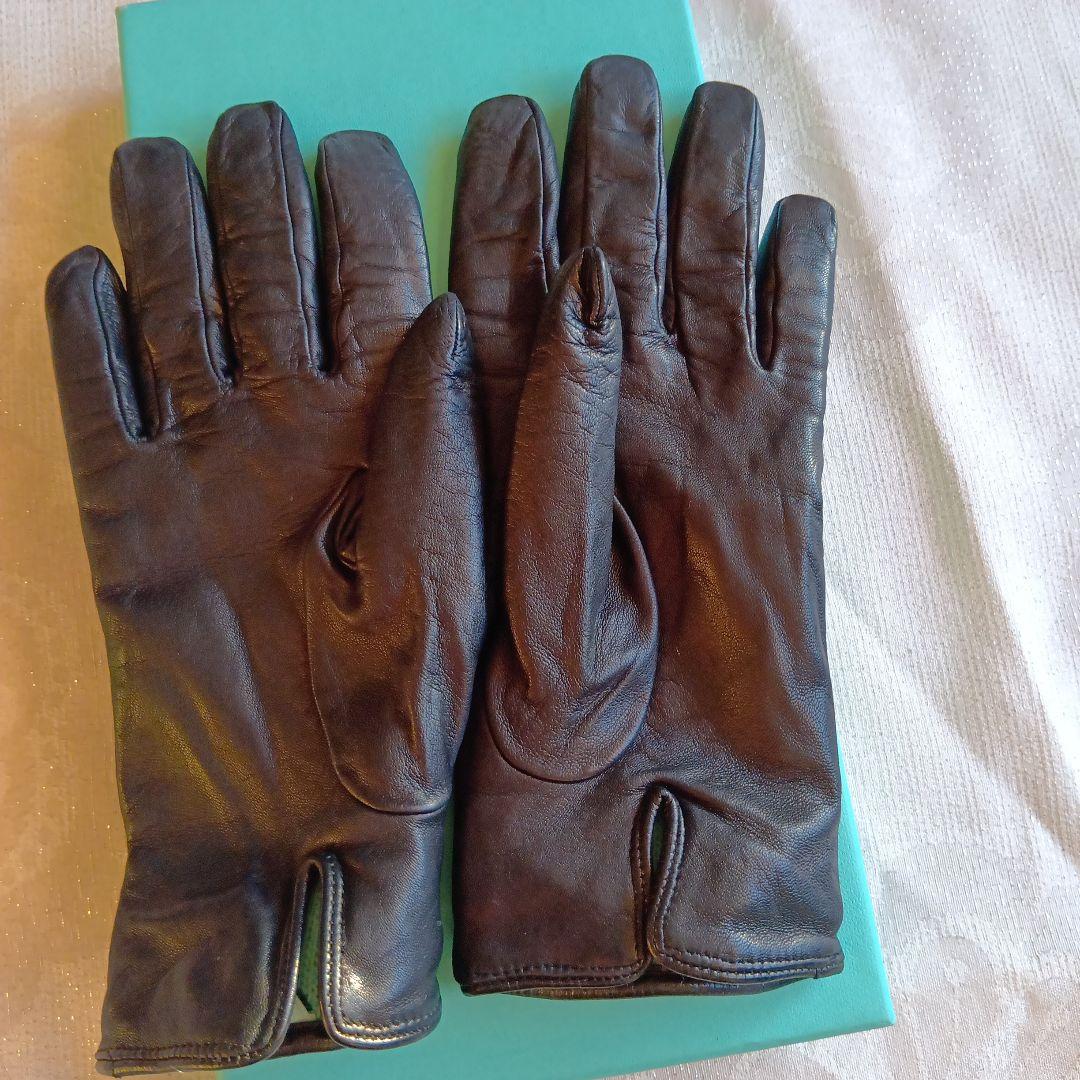Tiffany & Co. ブラックレザー手袋