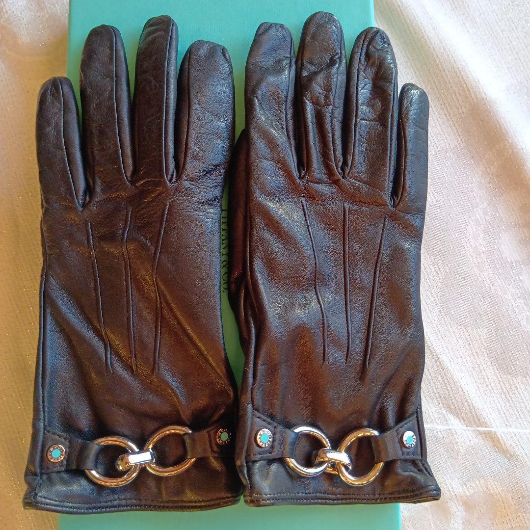 Tiffany & Co. ブラックレザー手袋