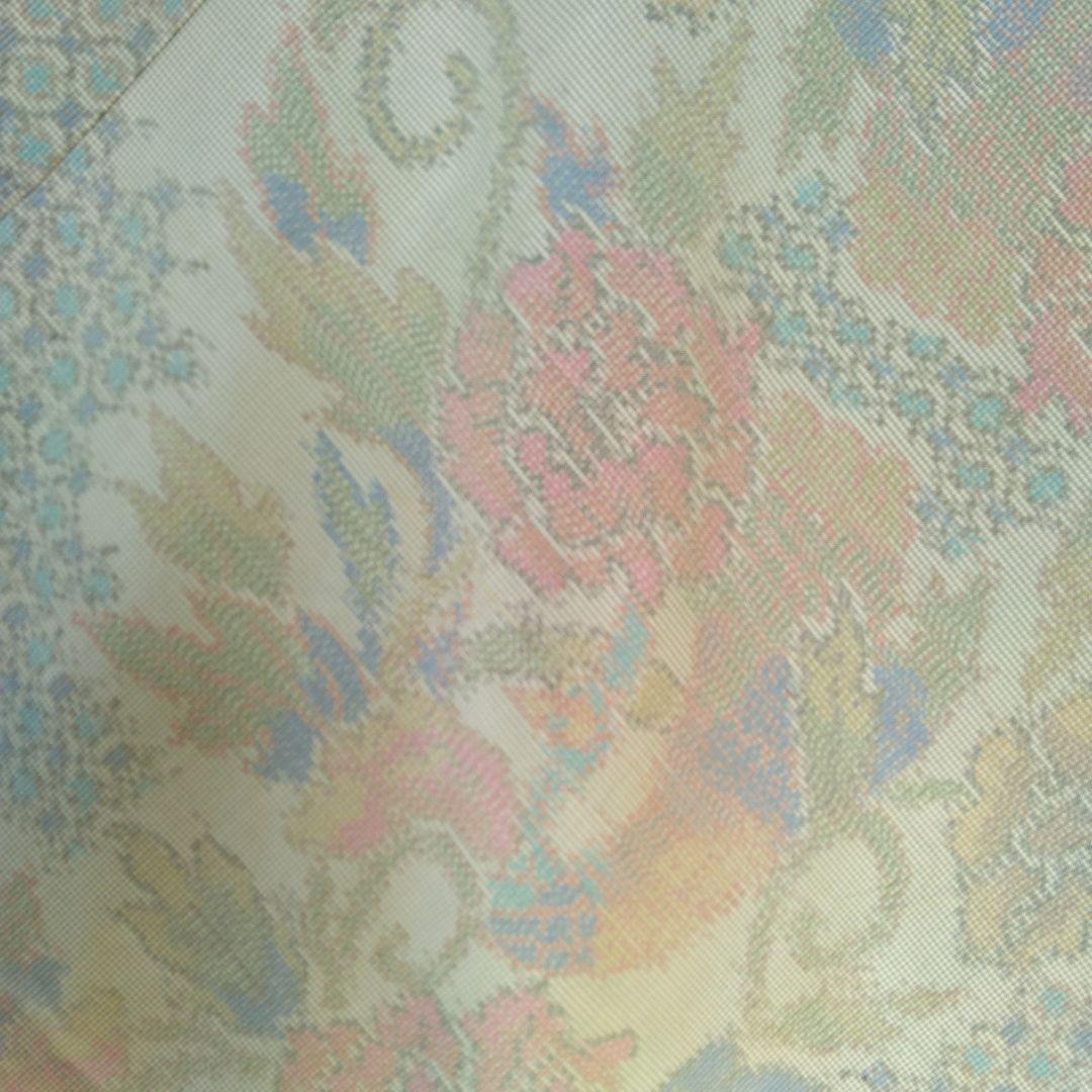 白大島紬解き生地からバイアス仕立てロングワンピースM寸