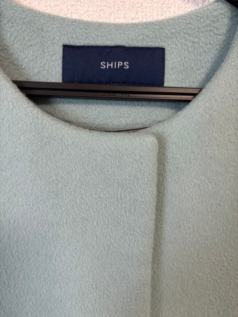 SHIPS ノーカラーショートコート　L