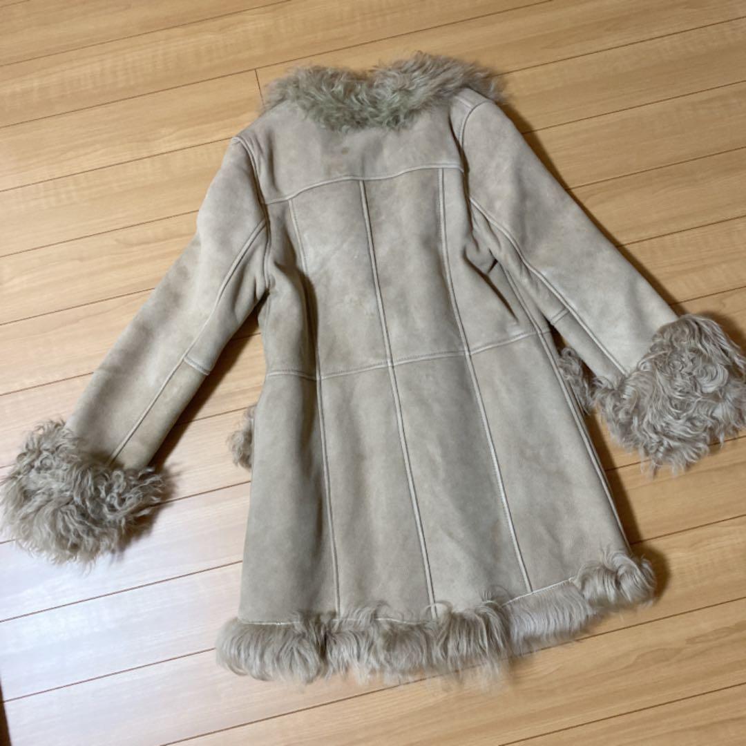 ラムムートン　ダッフルコート　ベージュ　panaji