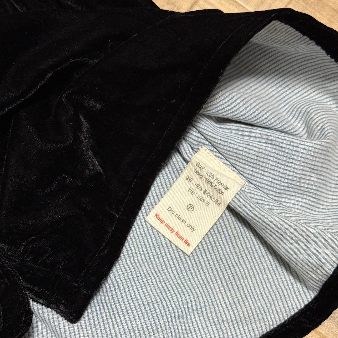 ワンピース bonjour diary Black velvet dress 4y