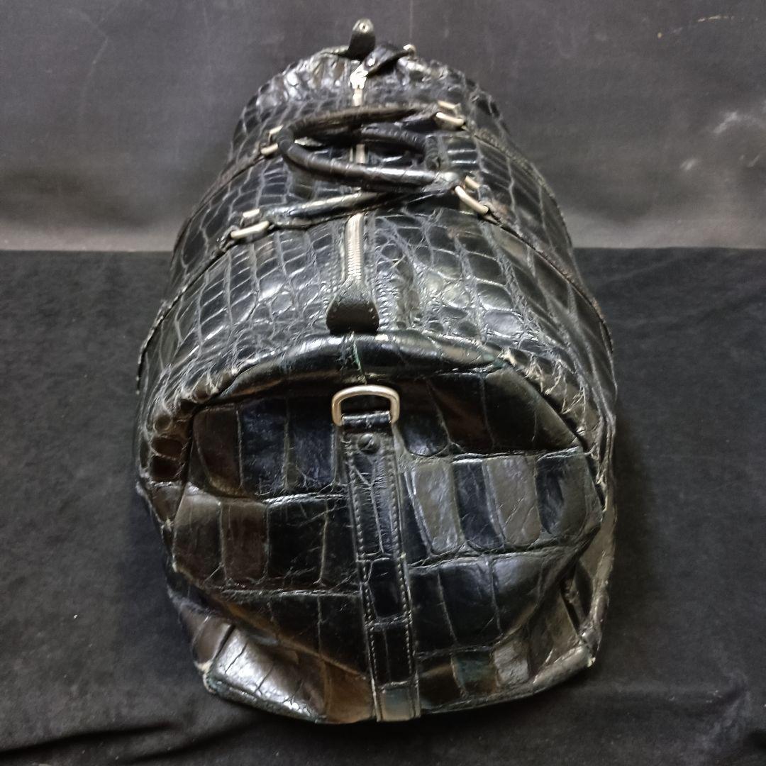 クロコダイル ボストンバッグ ブラック