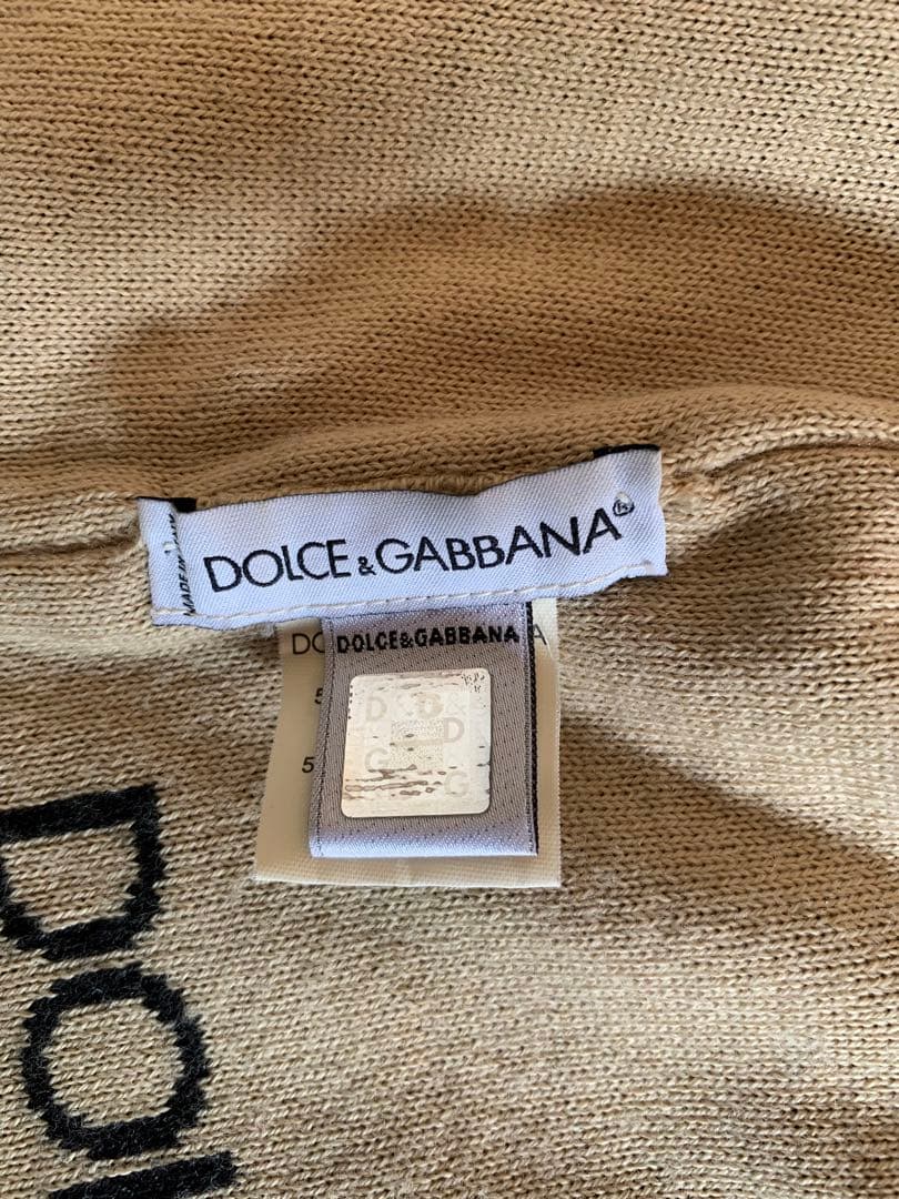 DOLCE&GABBANA ニット帽 ダークグレー アイボリー