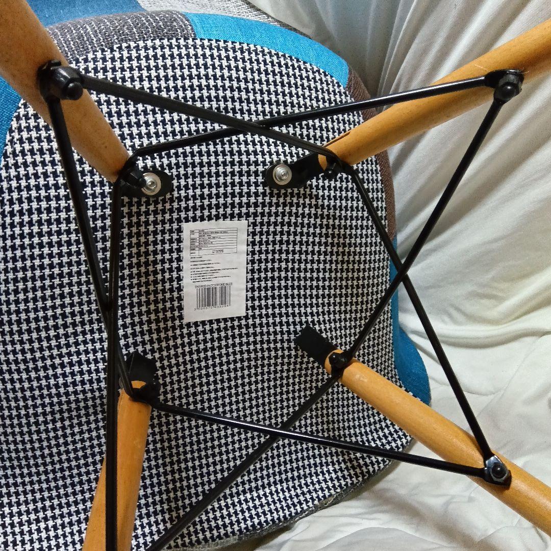 パッチワークデザイン ラウンジチェア 多色 青系