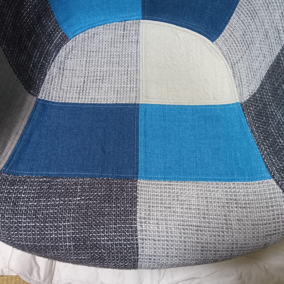 パッチワークデザイン ラウンジチェア 多色 青系