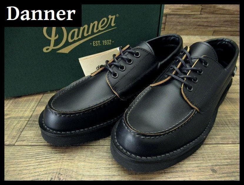 新品 ダナー ブローガン 茶芯 モカシン レザー シューズ 黒 25.5 ①