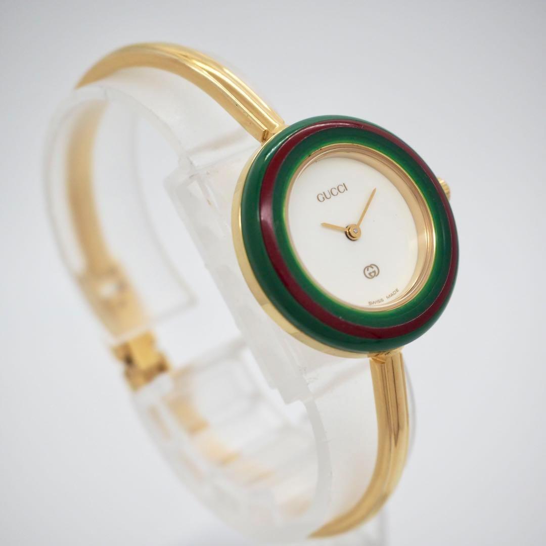 617 稼働【完備品】GUCCI　時計　チェンジベゼル　シェリーライン　箱付き