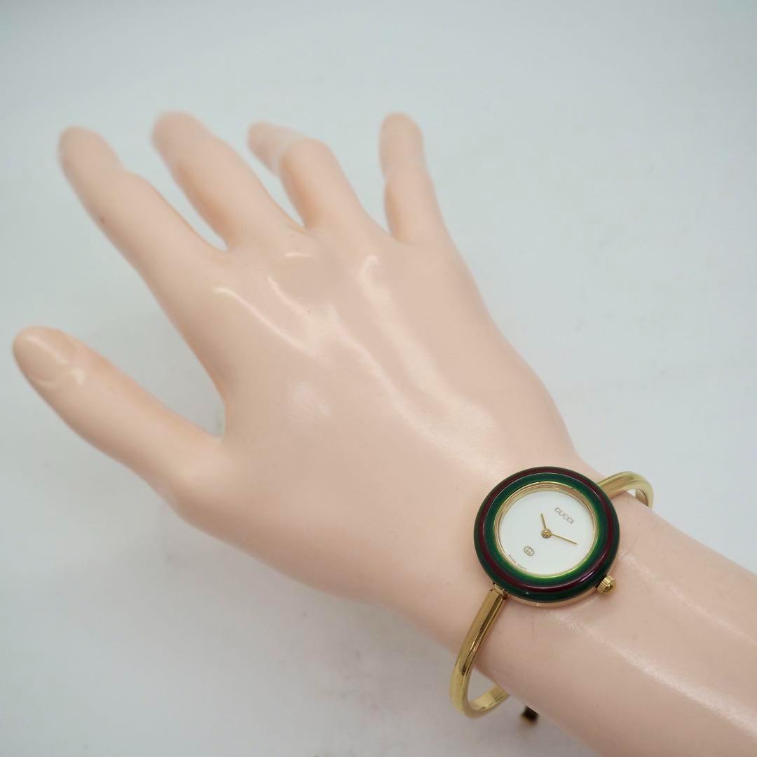 617 稼働【完備品】GUCCI　時計　チェンジベゼル　シェリーライン　箱付き