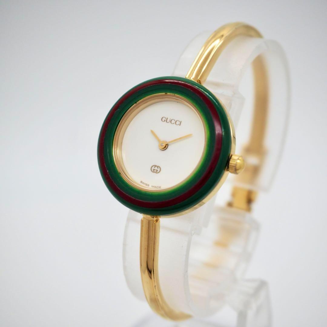 617 稼働【完備品】GUCCI　時計　チェンジベゼル　シェリーライン　箱付き