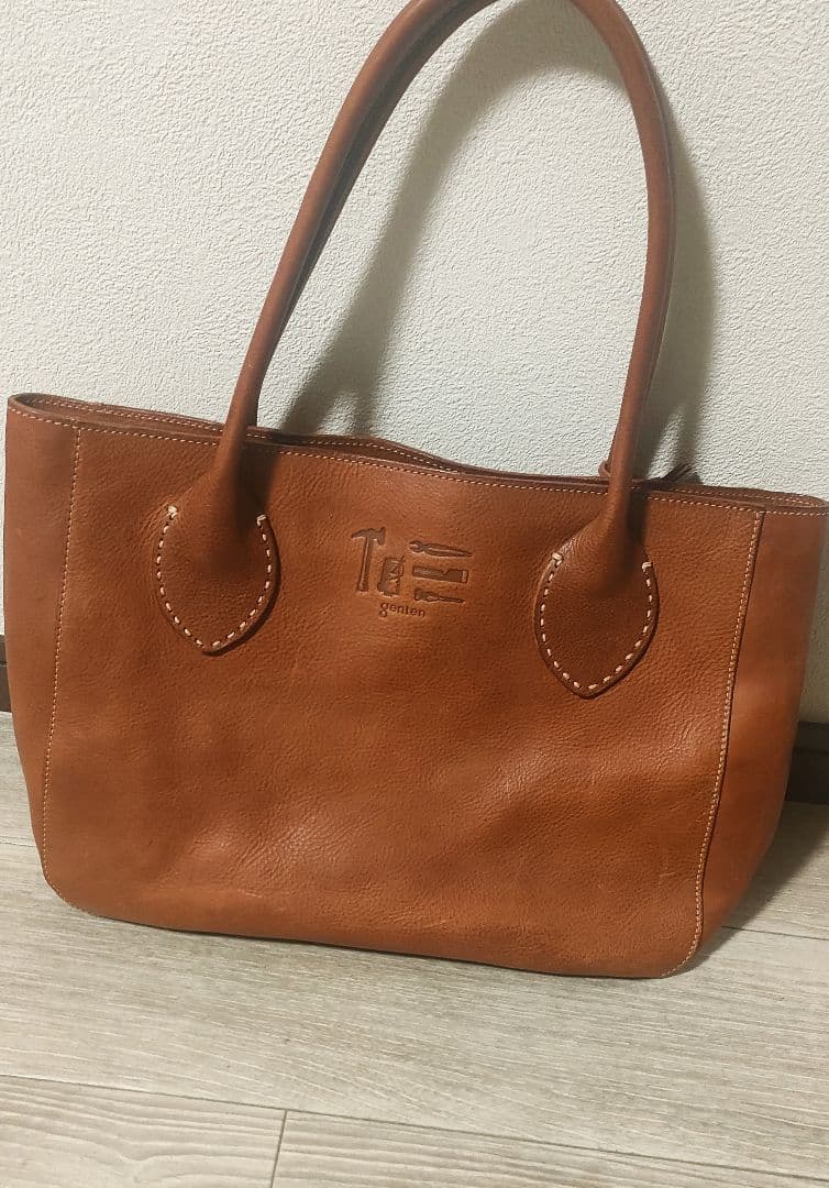 【genten】本革レザー★トートバッグ ブラウン