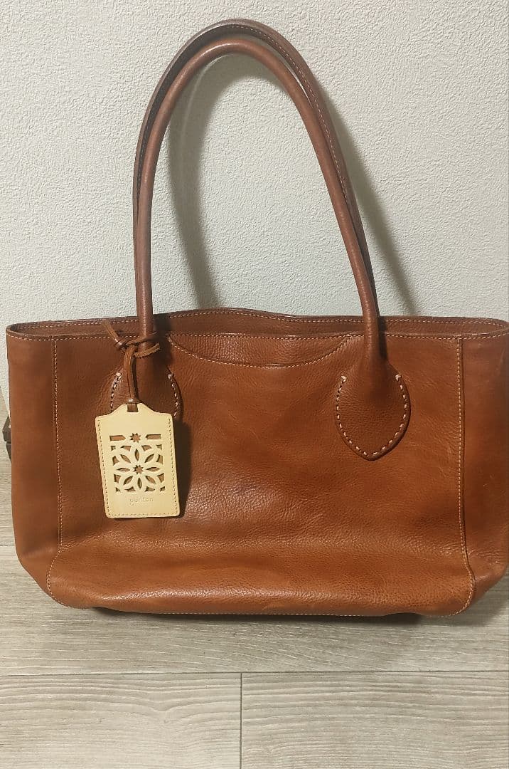 【genten】本革レザー★トートバッグ ブラウン