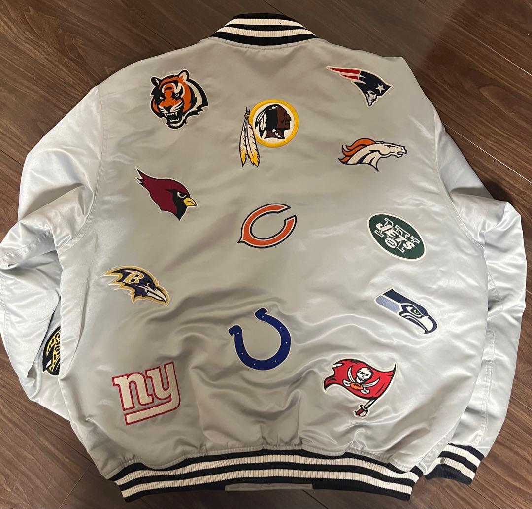 【百足着用】NFL ジャケット　シルバー　M