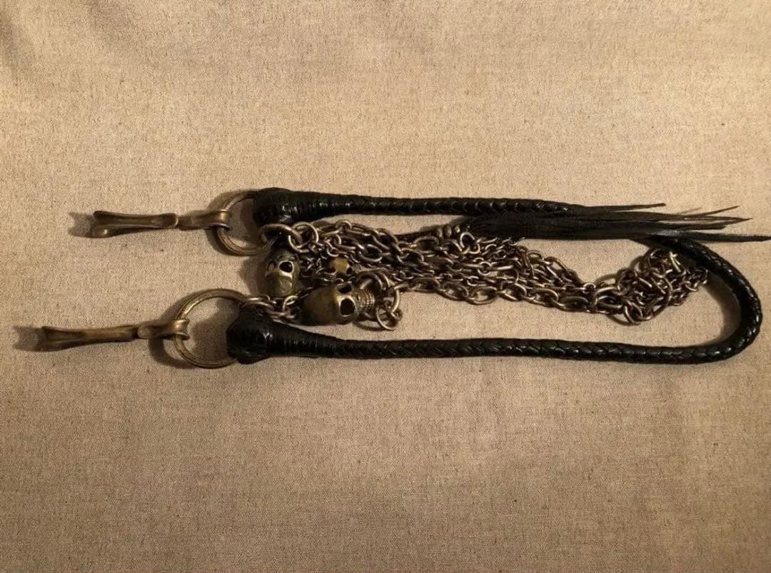 【Kmrii】初期 Skull × Leather Wallet Chain