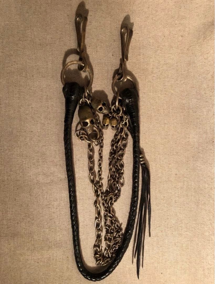 【Kmrii】初期 Skull × Leather Wallet Chain