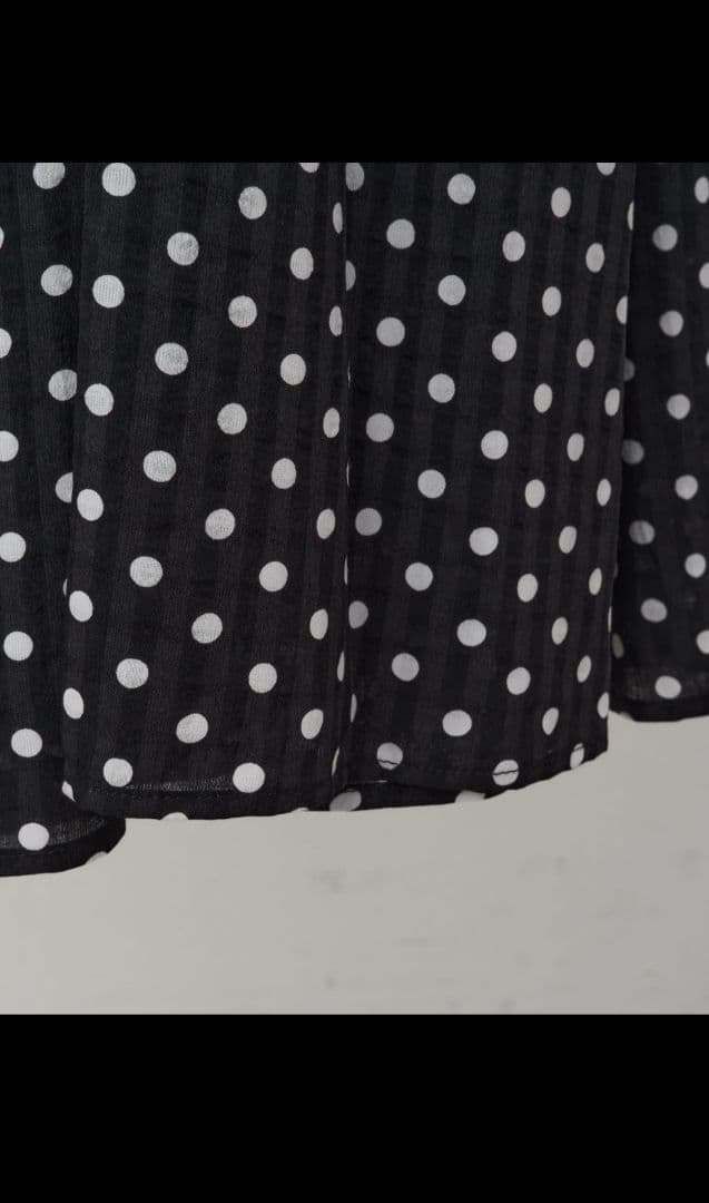 ちょこ☆BEARDSLEY ビアズリードットギャザーボリューム袖ワンピース