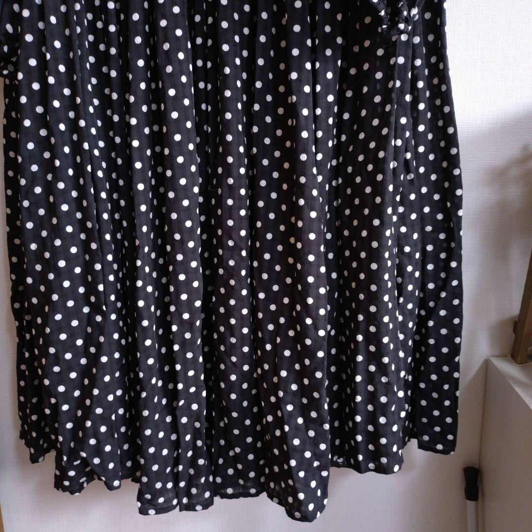 ちょこ☆BEARDSLEY ビアズリードットギャザーボリューム袖ワンピース