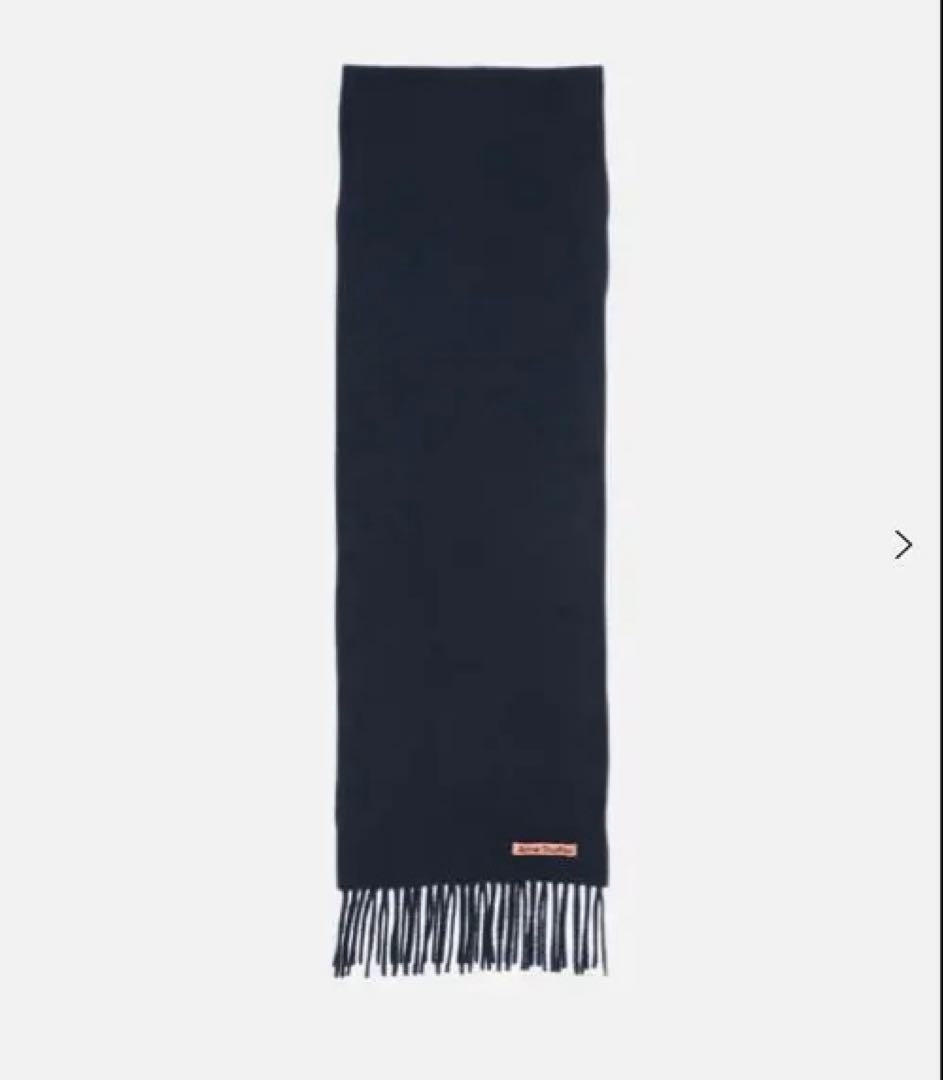 新品正規品　Acne Studios フリンジウールスカーフ　マフラー　ネイビー