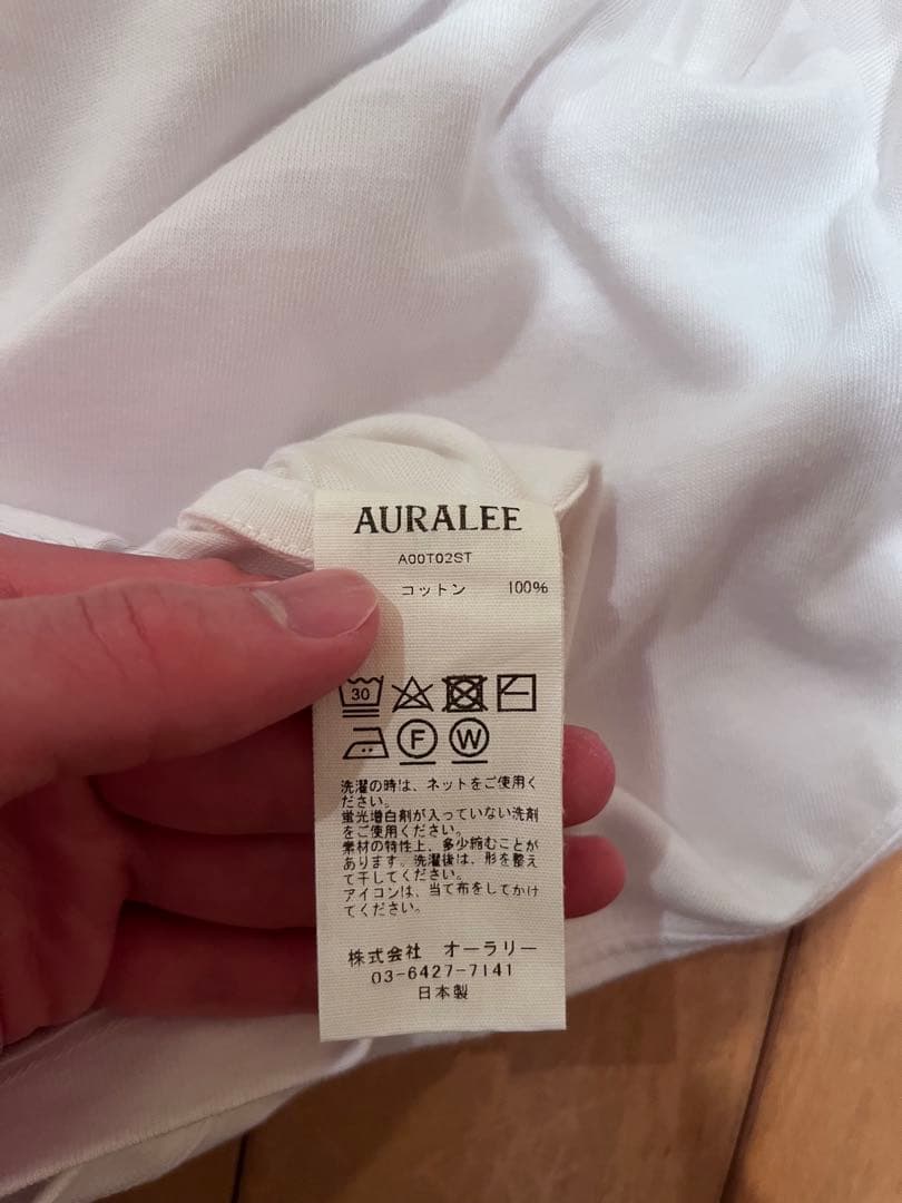AURALEE オーラリー SEAMLESS L/S TEE ロンT ホワイト