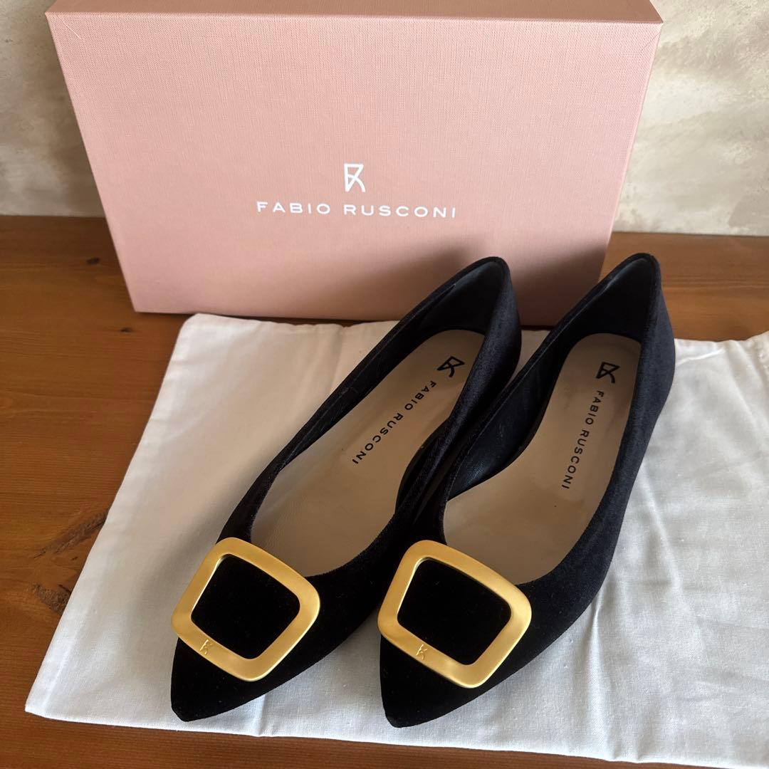 FABIO RUSCONI 黒 フラットシューズ 39