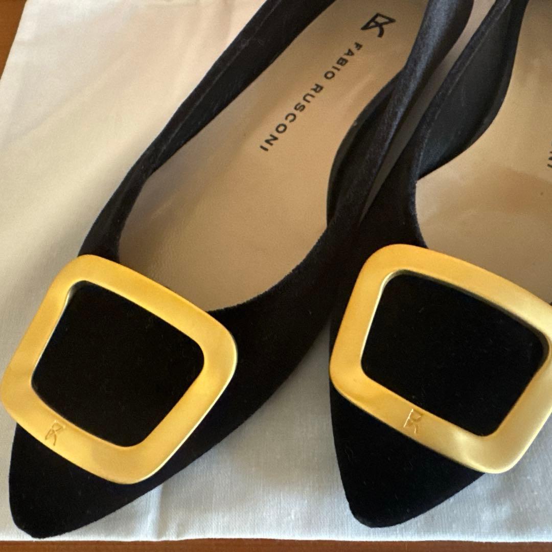 FABIO RUSCONI 黒 フラットシューズ 39