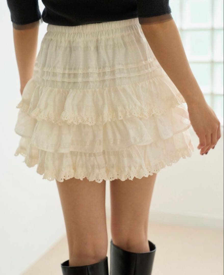 SNIDEL ラッフルティアードスカショーパン