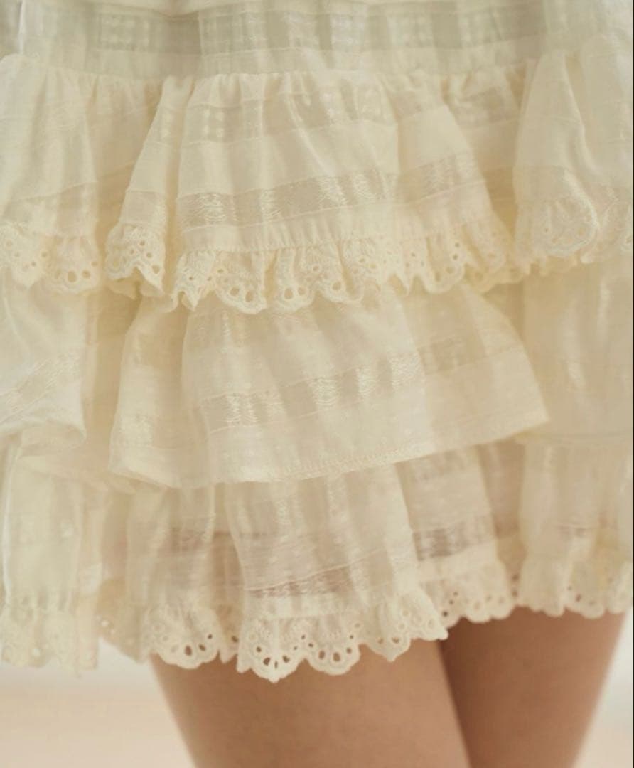 SNIDEL ラッフルティアードスカショーパン