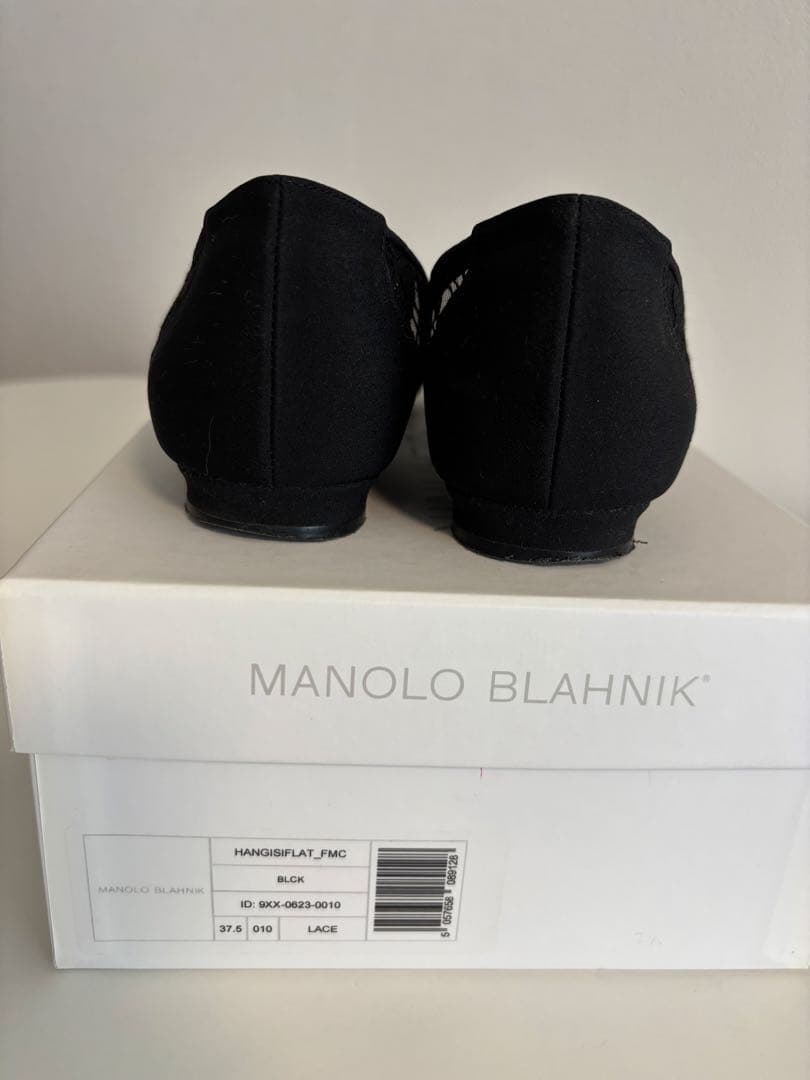 MANOLO BLAHNIK ハンギシ　レース　フラットシューズ