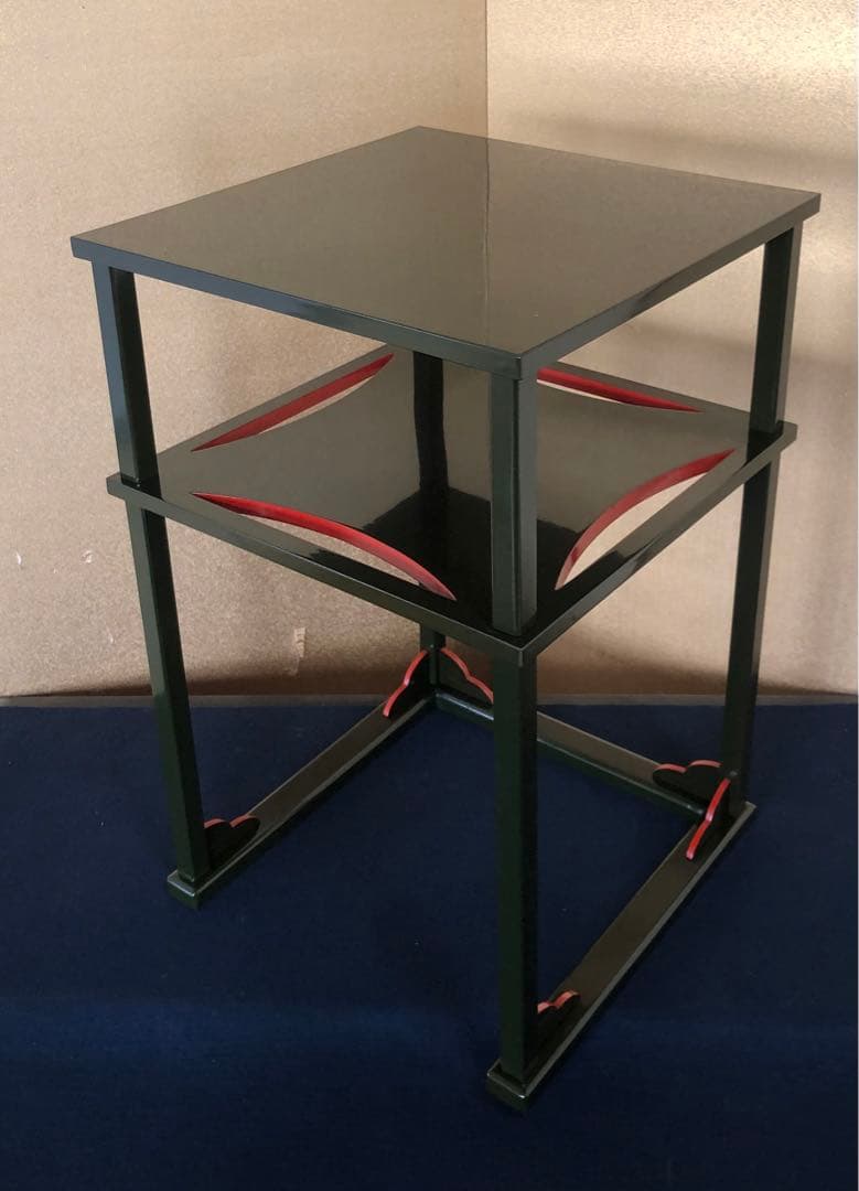 割引❗️《R》茶道具 青漆 糸巻棚 組立式 塗師 川瀬表完作 260126く1