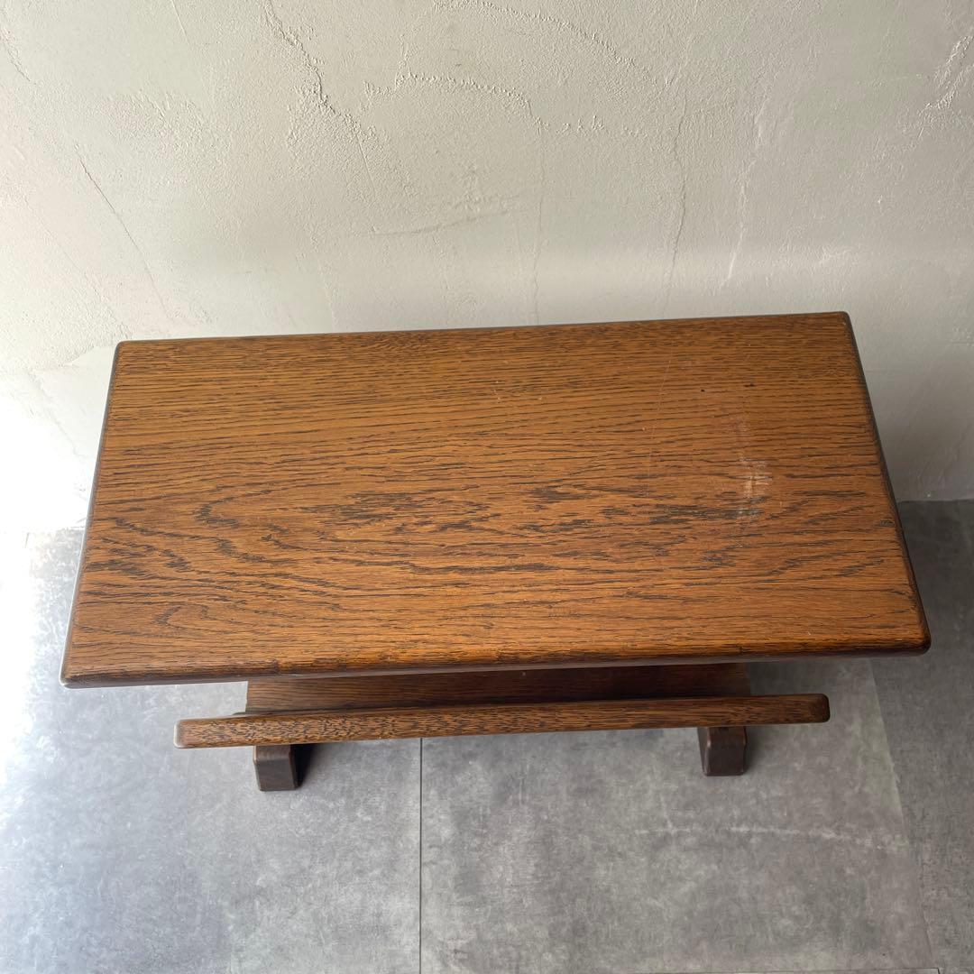 オランダ製　木製　サイドテーブル マガジンラック　オーク無垢材　百貨店