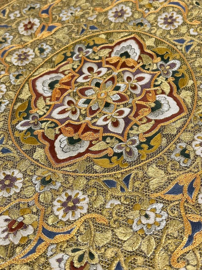 蘇州刺繍 袋帯 大華紋 正絹 お太鼓柄 D358