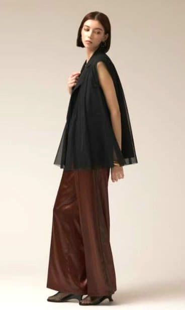 GRACE CONTINENTAL ダイアグラム　チュールオーバーベスト 黒36