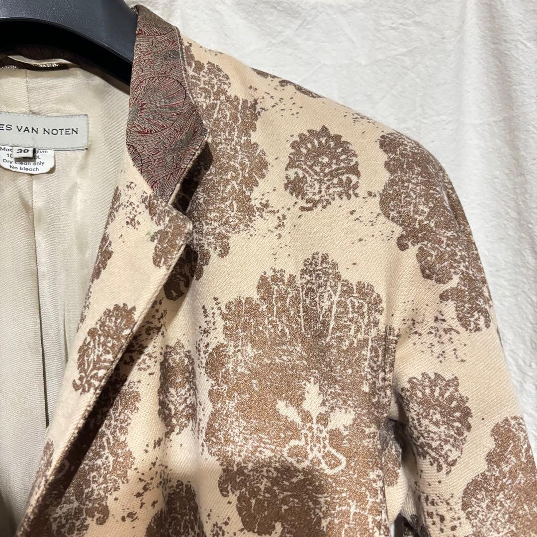 dries van noten プリント花柄コート ベージュ　38