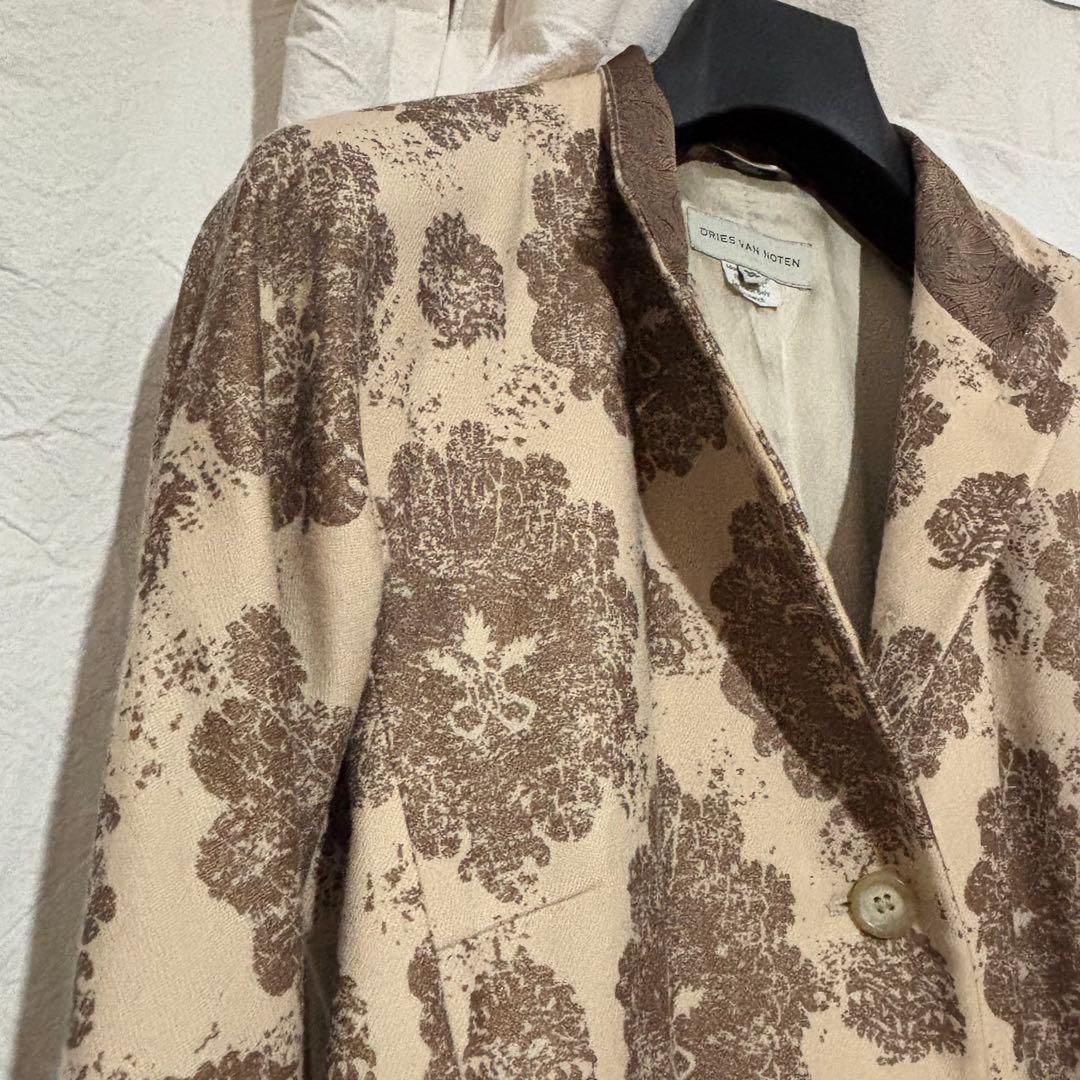 dries van noten プリント花柄コート ベージュ　38