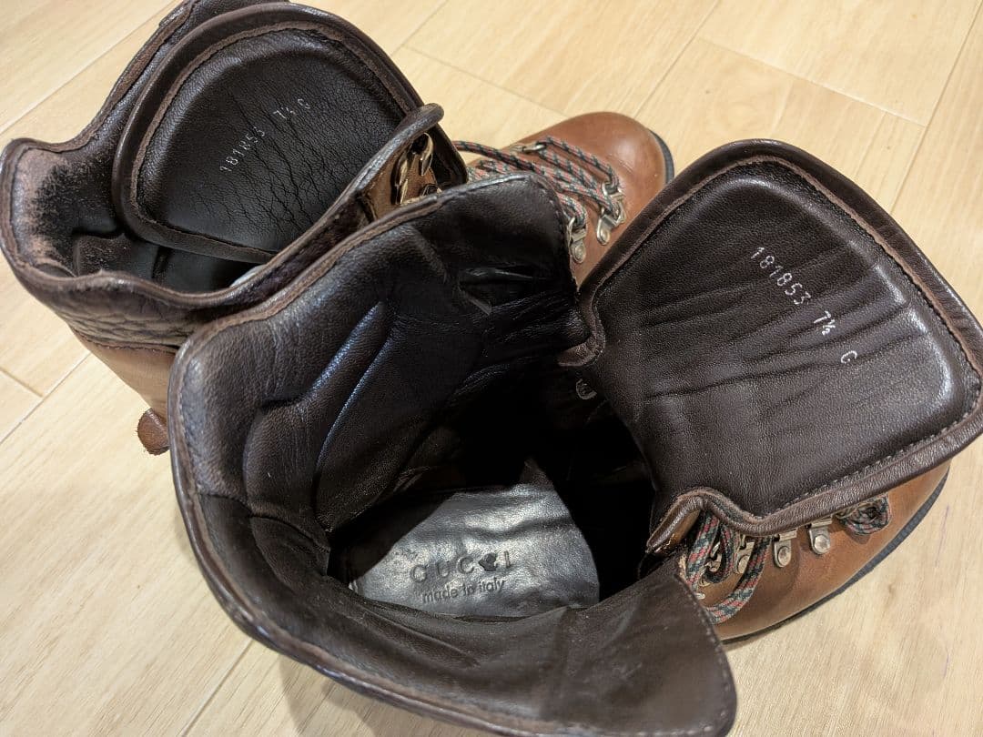 i*i様 GUCCI ブラウン マウンテンブーツ 7 1/2 Vibramソール